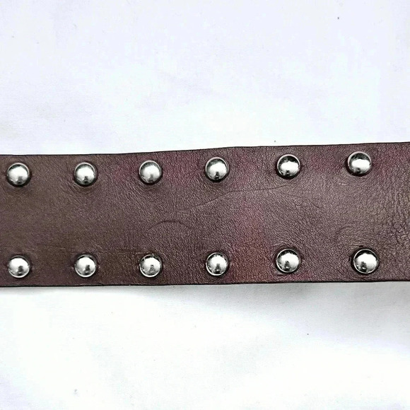 Calvin Klein 100% Leather Mohagany  Steel Stud 3 Loop over Lap Belt - Picture 10 of 12